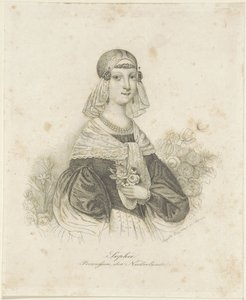 Portret van Sophie, prinses der Nederlanden door Auguste Hüssener
