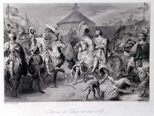 De ontmoeting op het veld van het Gouden Laken, 24 juni 1520, gegraveerd door Millin