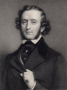 Portret van de pianist en componist Felix Mendelssohn Bartholdy 1809-1847 door Auguste Lemoine