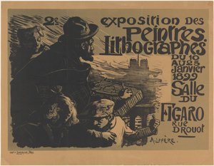 Affiche voor de tweede tentoonstelling van de Peintres Lithographes door Auguste Lepere