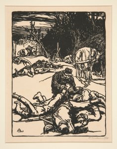 Na de strijd, uit La Guerre de 1914, eerste serie, nr.14