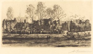 Oevers van de Somme bij Amiens (Bords de la Somme à Amiens) door Auguste Lepere