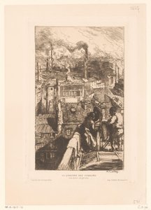 Gezicht op de daken in het Gobelins district te Parijs door Auguste Lepere