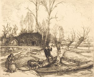 In het overstroomde moeras - De herder Au marais inondé - Le berger, 1911