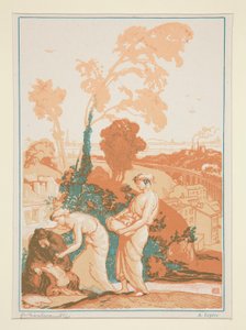 La Musique et la Poésie secourant les artistes door Auguste Lepere