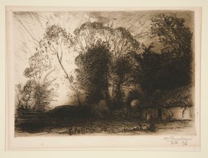Het huisje in Rousseau (Vendée) door Auguste Lepere