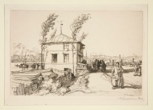 De guinguette, route de Billancourt door Auguste Lepere