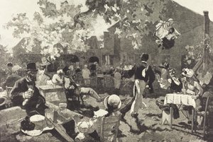 Le Cabaret du Coq de Bruyère au Bois de Meudon, 1888 door Auguste Lepere