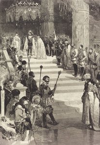 De kroning van keizer Alexander III van Rusland 27 mei, 1883