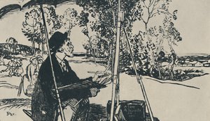 Le Paysagiste door Auguste Louis Lepère