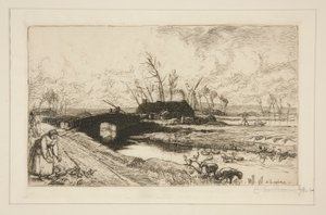 De kleine brug (Vendée) door Auguste Lepere