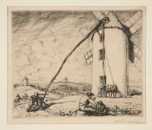 Molen van Chapelles (Vendée) door Auguste Lepere