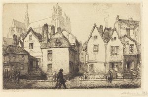 Oude Huizen in Amiens door Auguste Lepere
