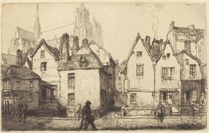 Oude huizen in Amiens Vieilles maisons à Amiens door Auguste Lepere