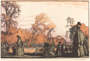 De Vijver in de Tuilerieën door Auguste Lepere