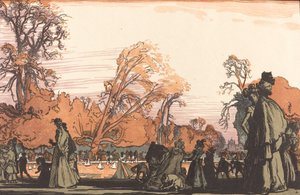 Vijver in de Tuilerieën Le bassin des Tuileries, 1898 door Auguste Lepere