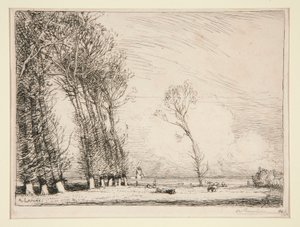 Gordijn van populieren (Vendée) door Auguste Lepere