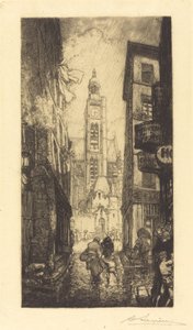 Rue de la Montagne-Sainte-Geneviève, Parijs door Auguste Lepere