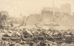 De grote appelmarkt Le grand marché aux pommes, 1917 door Auguste Lepere