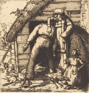 De poelier, Vendee Le Poulailler, Vendee, 1908 door Auguste Lepere