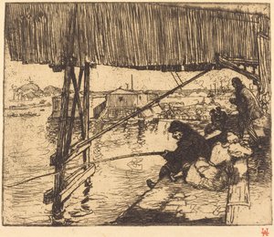 Onder de Brug van Bercy door Auguste Lepere