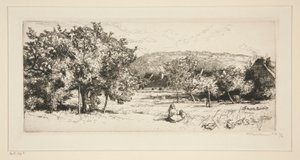 Dorp Villeneuve-sur-Bellot (Seine-et-Marne) door Auguste Lepere