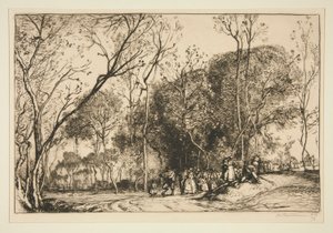 Zomer in Saint-Martin, de voorbijgaande bruiloft door Auguste Lepere