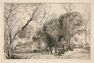 Zomer in Saint-Martin, de Voorbijgaande Bruiloft (Vendee) door Auguste Lepere