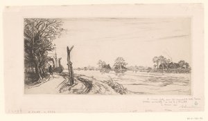 Gezicht op de Amstel door Auguste Lepère (signed by artist)