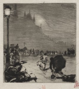 Op de hoek van Pont-aux-Doubles door Auguste Louis Lepère