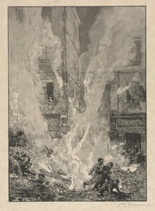 Stadsbrand door Auguste Louis Lepère
