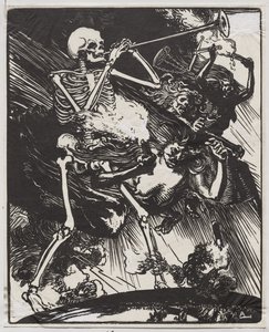 De dood en de passies die op de aarde neerdalen door Auguste Louis Lepère