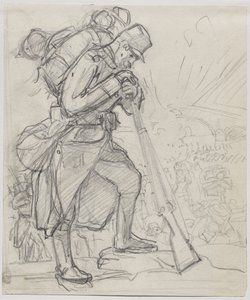 De terugtocht na Charleroi door Auguste Louis Lepère