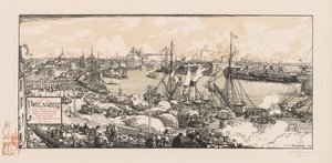 De haven van Nantes door Auguste Louis Lepère