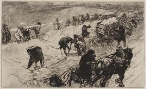 Sneeuwballengevecht: Quai aux Fleurs door Auguste Louis Lepère