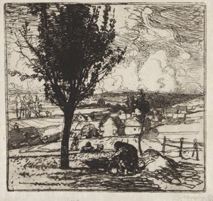 Uitzicht op Jouy-le-Moutier door Auguste Louis Lepère