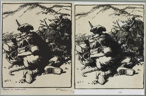 Alpins in hinderlaag door Auguste Louis Lepère