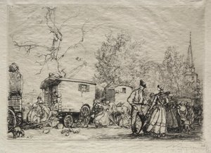 Op de Kermis St. Jean de Mont, 1906 door Auguste Louis Lepère