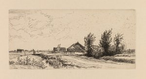 Auguste Lepère: De Kleine Koeienhoeder door Auguste Louis Lepère