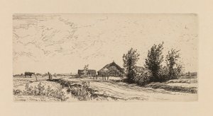 Auguste Lepère: Le petit gardeur de vaches door Auguste Louis Lepère