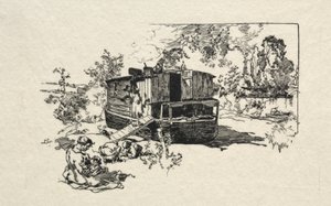 Woonschip door Auguste Louis Lepère