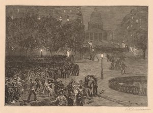 Bois du Monde: Les troubles du quartier Latin door Auguste Louis Lepère