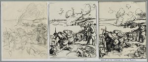 Begin van de manoeuvre van de Marne, 1914 door Auguste Louis Lepère