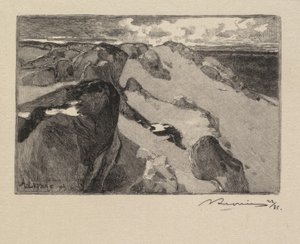 Fontainebleau Bos: Arbonne, Le Gros Sablon door Auguste Louis Lepère