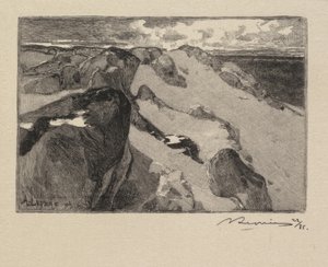 Fontainebleau Bos: Arbonne, Le Gros Sablon La Forêt de Fontainebleau door Auguste Louis Lepère