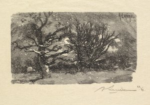 Bos van Fontainebleau: Bij de slaapplaats van Lantara door Auguste Louis Lepère