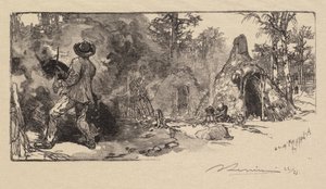 Fontainebleau Bos: Kolensjouwers door Auguste Louis Lepère