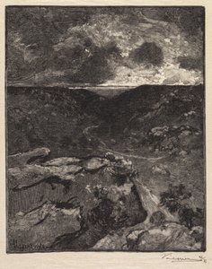 Fontainebleau Bos: Franchard Vallei (La Forêt de Fontainebleau: La Vallée de Franchard) door Auguste Louis Lepère