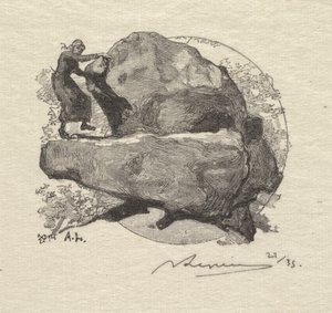 Fontainebleau Bos: De Trillende Rots door Auguste Louis Lepère