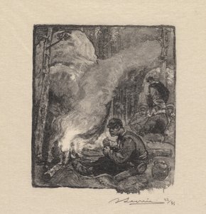 Fontainebleau Bos: Maaltijd van de Houthakkers, 1890 door Auguste Louis Lepère
